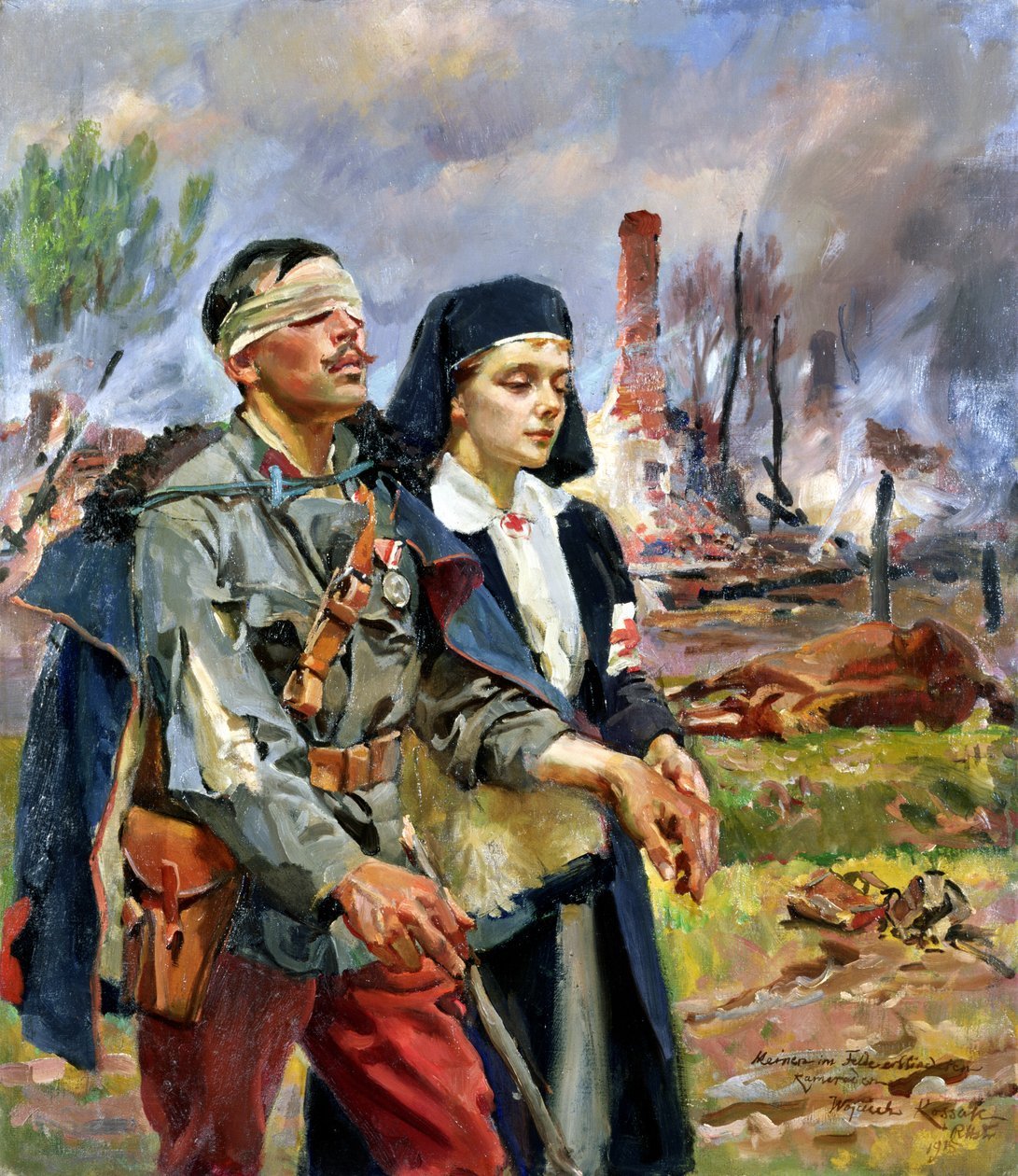 Wojciech Kossak - Wounded Soldier 1915  - (MeisterDrucke-185572)