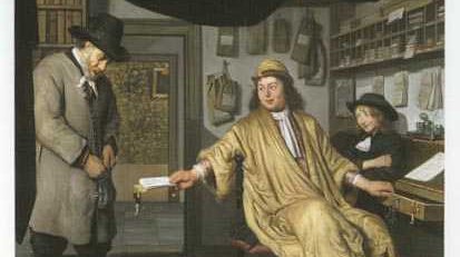 h-af-BerckheydeJ-Notar1672 Interieur van een notariskantoor Jb Berckheyde